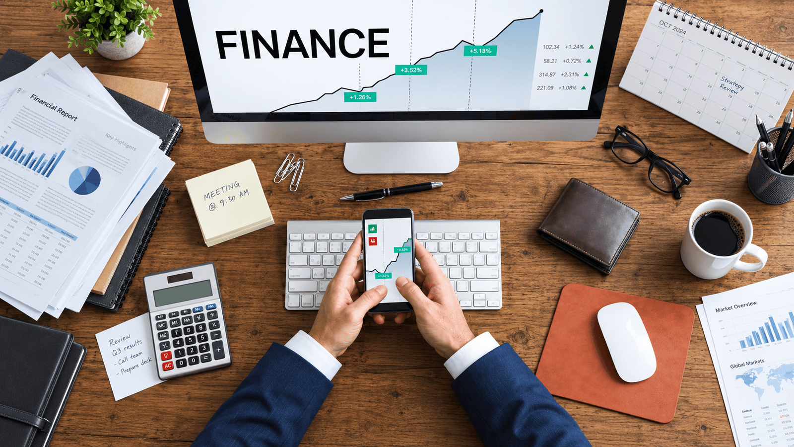 Overhead view of a business owner reviewing financial charts, reports, and cash flow data, representing the difference between being financing-ready and urgently needing money for a small business in London, Ontario.