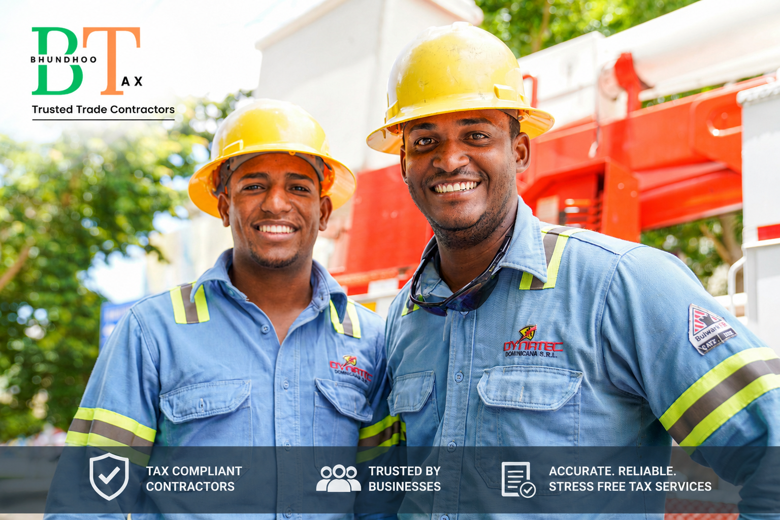 Trade contractors representing businesses supported by Bhundhoo Tax accounting services
