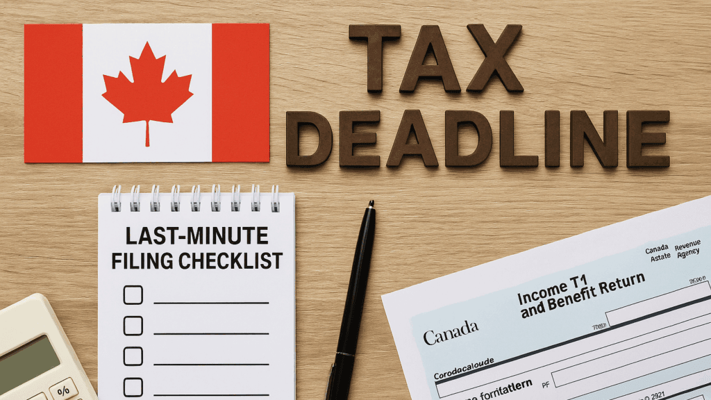 Canadian corporate tax deadline reminder with CRA tax forms and filing checklist for businesses in Canada