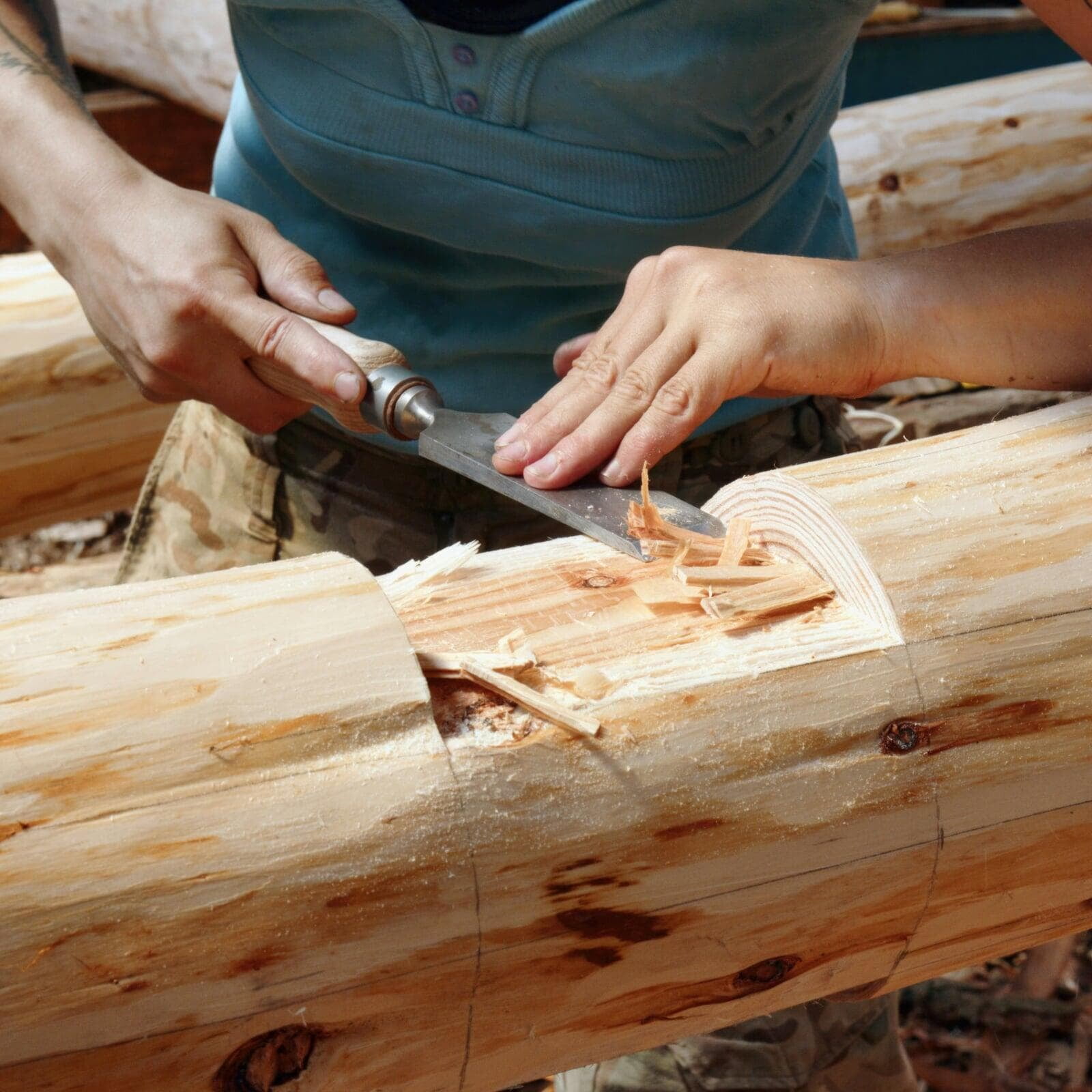 Carpenter working on a custom woodworking project
