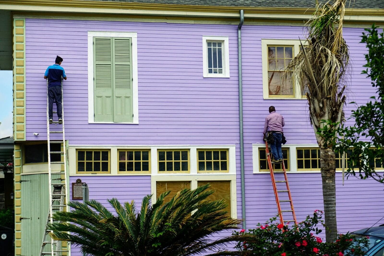 Painting contractors working on a residential property