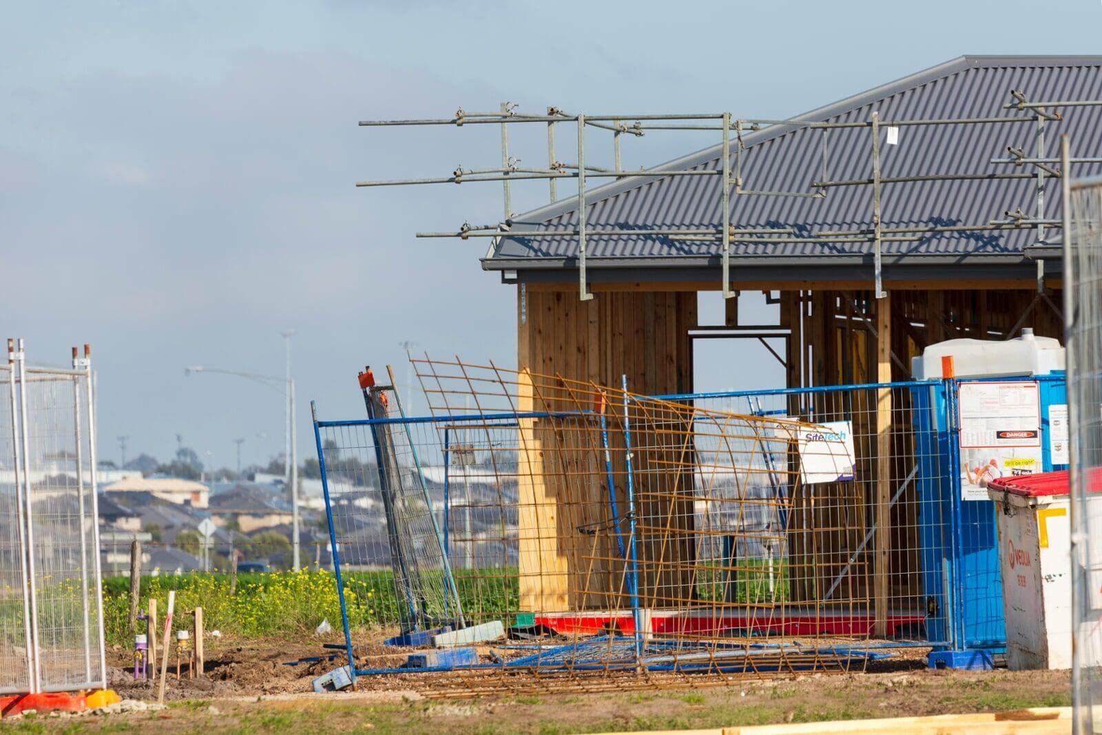 Home builders working on a residential construction project